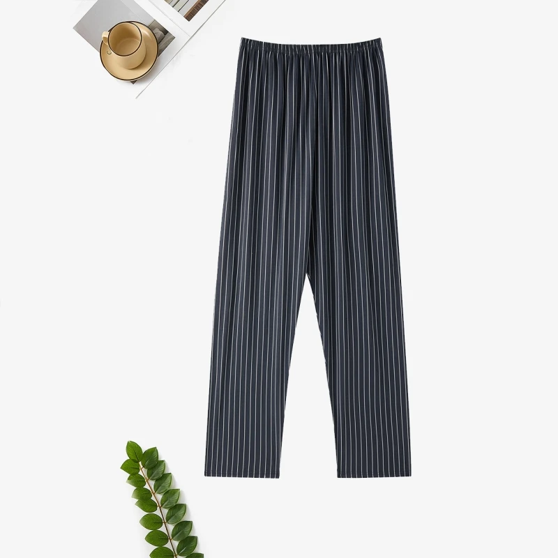 Extra Large Size Stylish Pajama Pants for Men, Spring and Autumn, Plus Size, Oversized, Casual Long Pants, Thin Style, Home Wear Pants