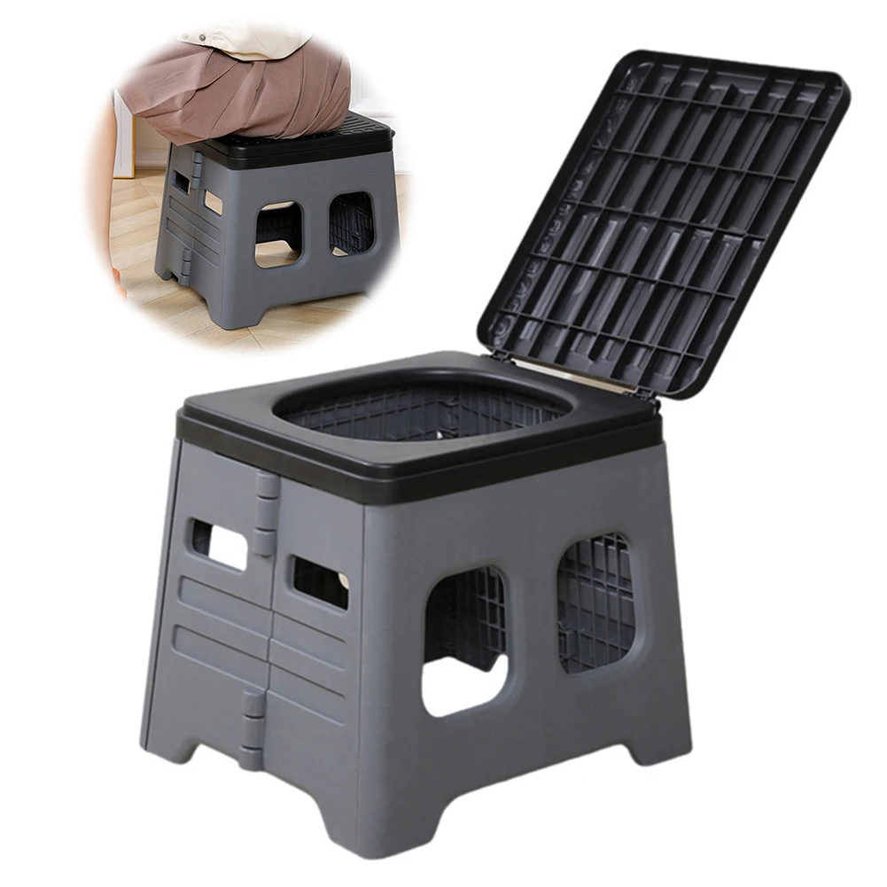 Portable Camping Toilet with Lid Foldable Outdoor Camp Toilet Multifunctional Folding Truck for Emergencies folding toilet,portable toilet
