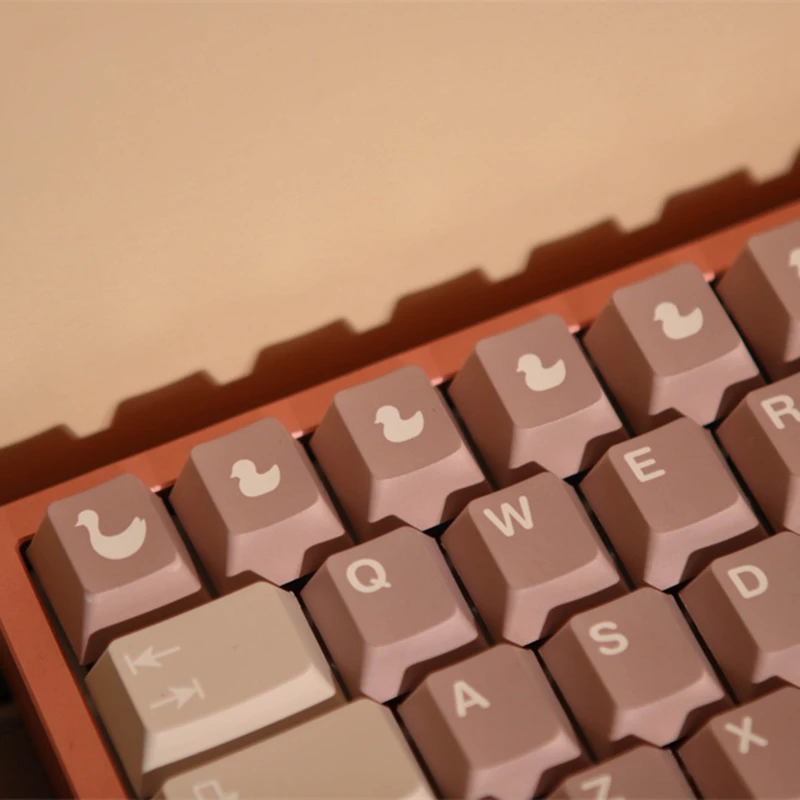 Pato Tema Keycaps Grupo Pbt Dye Subbed Perfil Cereja Keycap para Poker 65 75 Anne Gh60 Gk64 142 Chaves 142 Chaves - Imagem 2