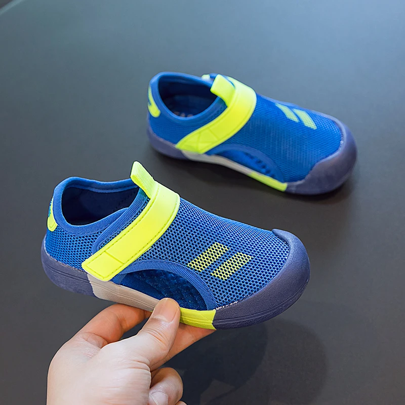 Baby Sports Sandals Fashion Kids Shoes Girls Boys Pu Breathable Mesh Mix Color Anti slip Beach Toddler Sandal Children Shoes