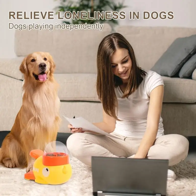 Dog Puzzle Feeder Interactive Pet Food Treat Dispenser Cartoon Duck Design Anti-slip Pet Automatic Feeder Toys for Dog Training 5