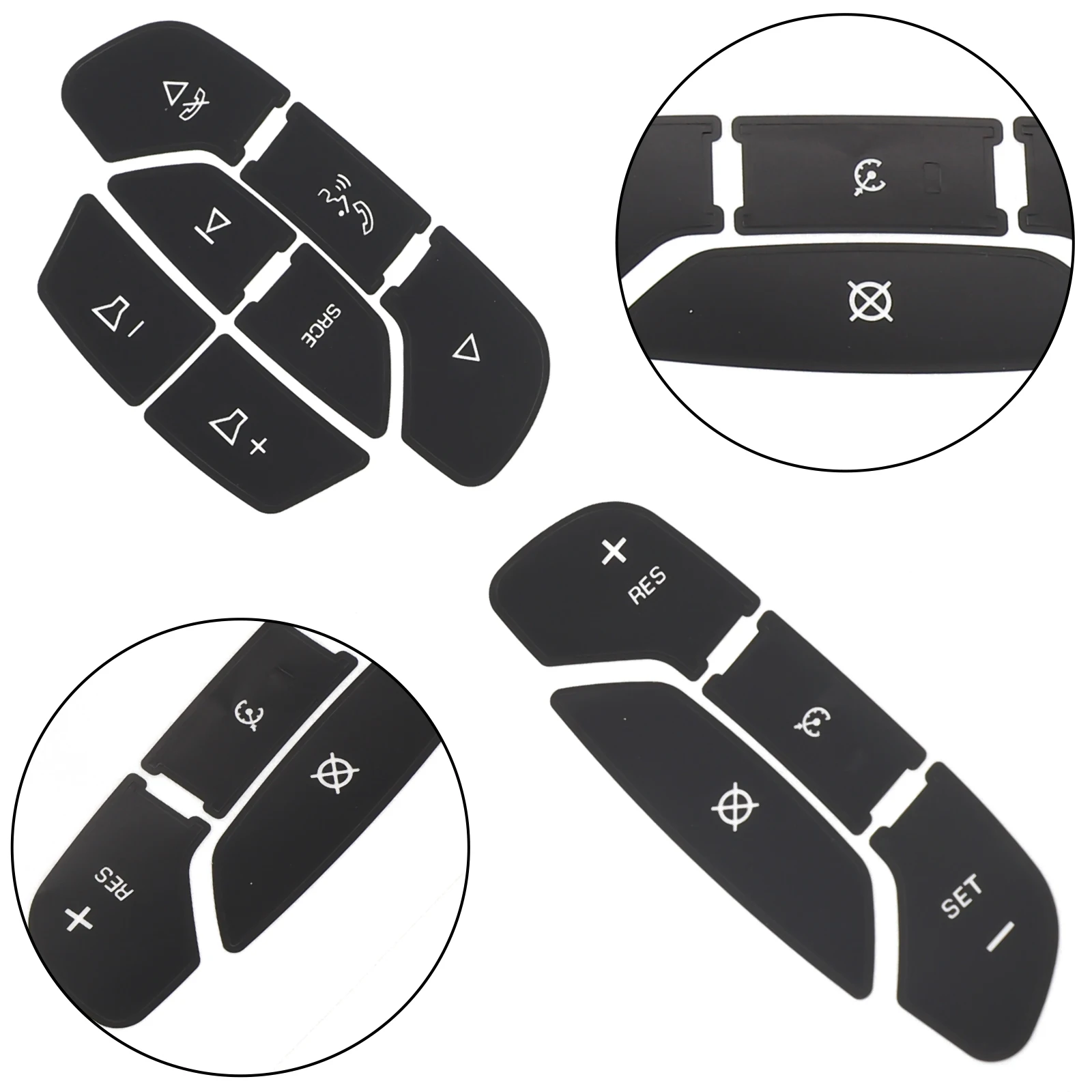 

Steering Wheel Button Stickers Easy Installation Plug-and-play Replacement 1pc Black For Tahoe For Yukon 2007-2014