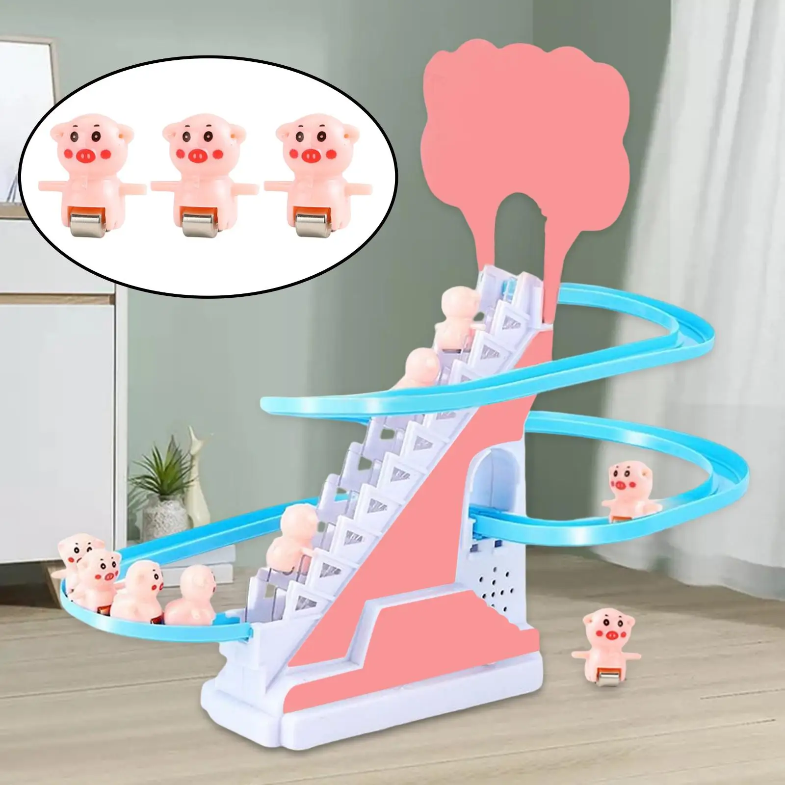 3Pcs Slide Stairs Toy Spare Part Replacement Kit Climb Stairs Toy Accs Electric Track Game Parts for Toddlers Kids Boys Girls 3