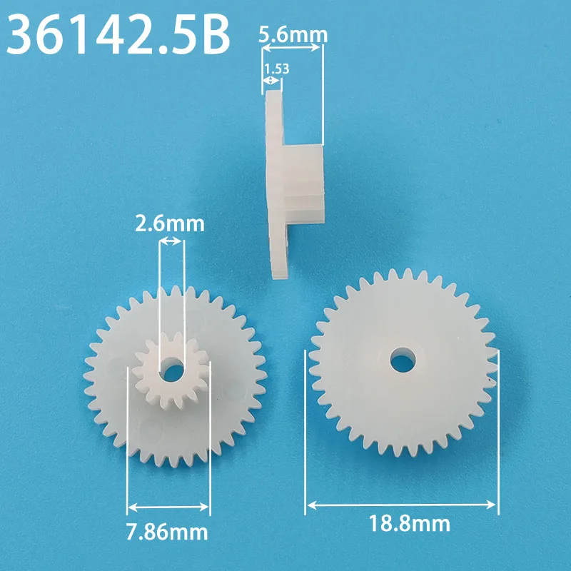 36142B 36142.5B M=0.5 Double-layer Gears OD 19mm 36 Teeth/ 14 Tooth 2.05mm 2.55mm Hole Plastic POM Gear Wheels 10pcs/lot