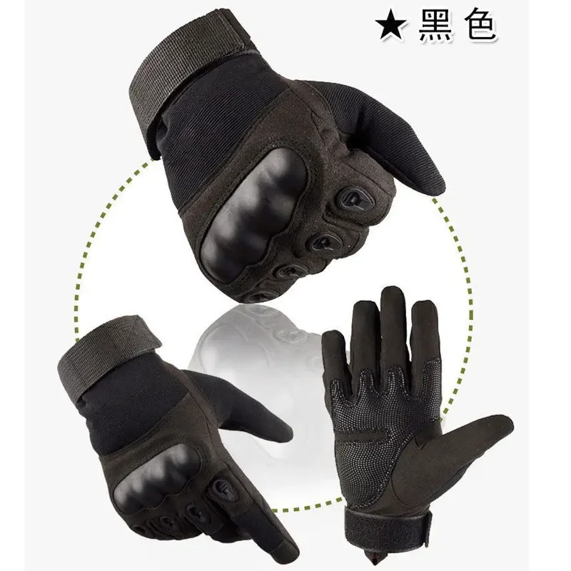 Super Fiber Leather Shell Hard Shell Tactical Gloves Men's Riding Protection Anti Cutting Fitness Training Gloves