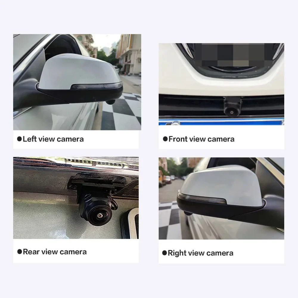 Smartour 360 자동차 카메라, 3D 서라운드 뷰, AHD 1080P, 720P, 우측, 좌측, 전방, 후방 뷰 카메라 시스템, 안드로이드 플레이어, 나이트 비전