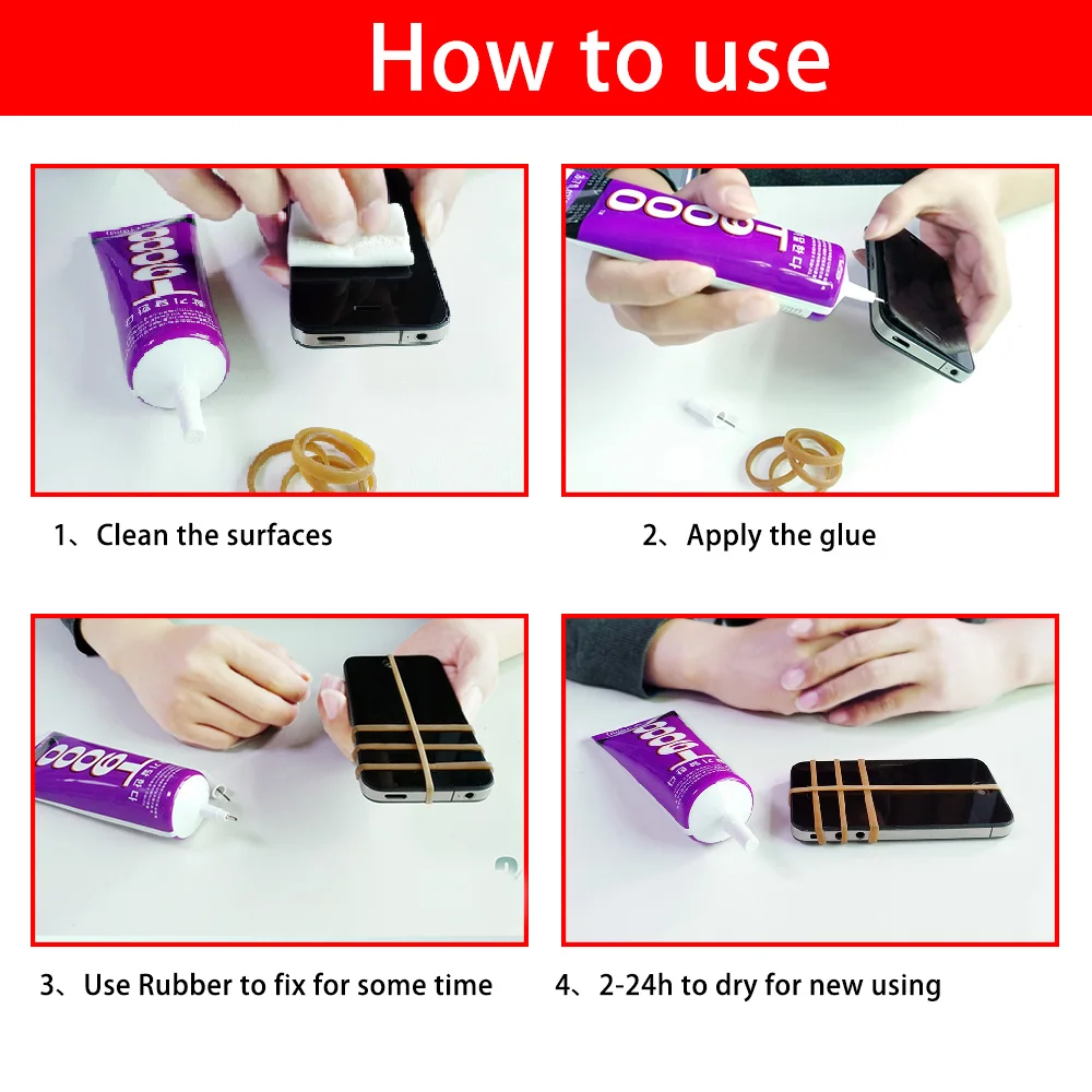 1pc 15/110ML T9000 Clear Glue Mobile Phone Watch Jewelry Repair Contact Adhesive Waterproof Leather Textile Fabric Cloth Sealant 6