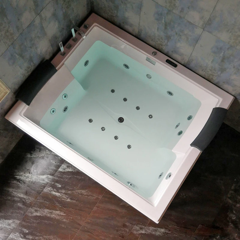 1800mm Bathroom Whirlpool Bathtub LED Colored Lights Indoor Spa Double People Surf Massage Tub K1136