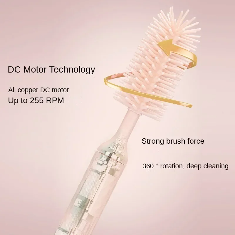 Electric Baby Bottle Brush Multipurpose Silicone Cordless Milk Bottle Nipple Clean Brushes with Extensions bottle brush bottle cleaning brush cleaning brush cleaning brush set