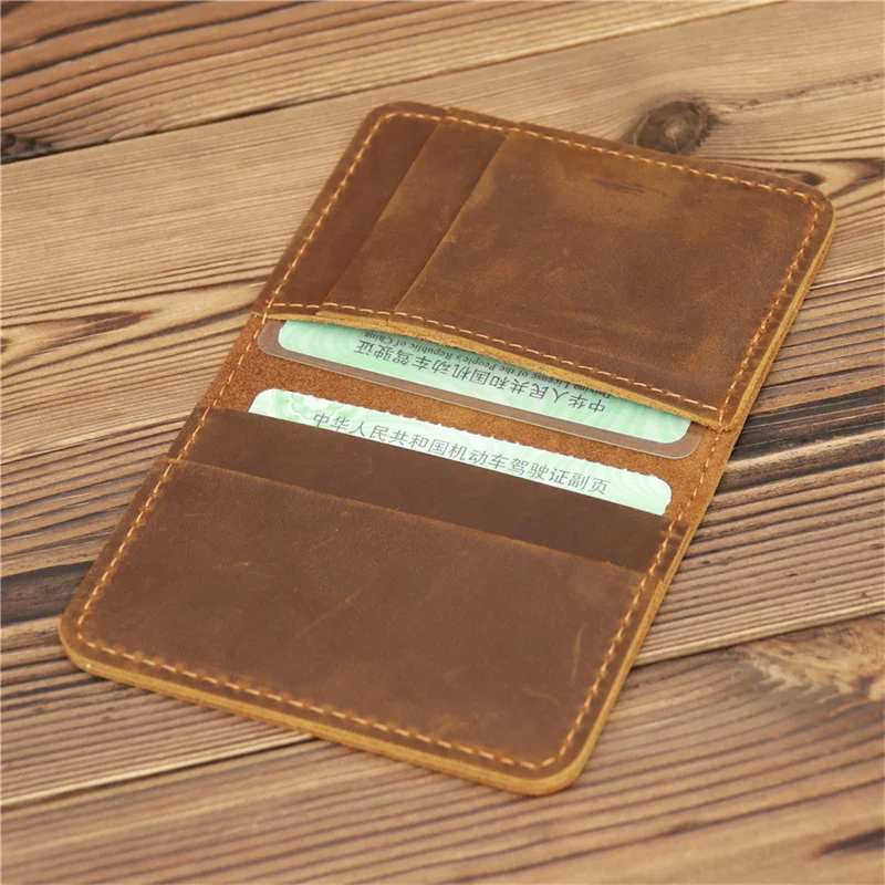 Men's Card Holder Wallet Leather Minimalist Small Thin Purse Slim Mini Credit Card Bank ID Holder Wallet