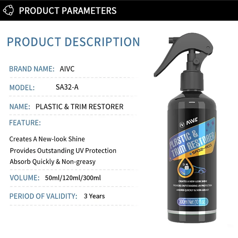 Car Plastic Restorer Back To Black Gloss Auto Rubber Plastic Leather Polish Restorer Coating Renovator Car Cleaning Detailing