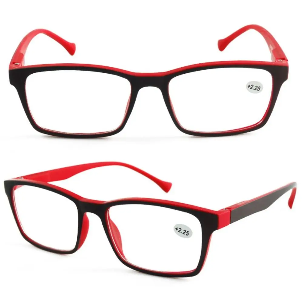 Portable PC Reading Glasses Brown Grey Red Blue Rectangle Anti Blue Light Eyeglasses Decorative Glasses Frame Glasses Readers