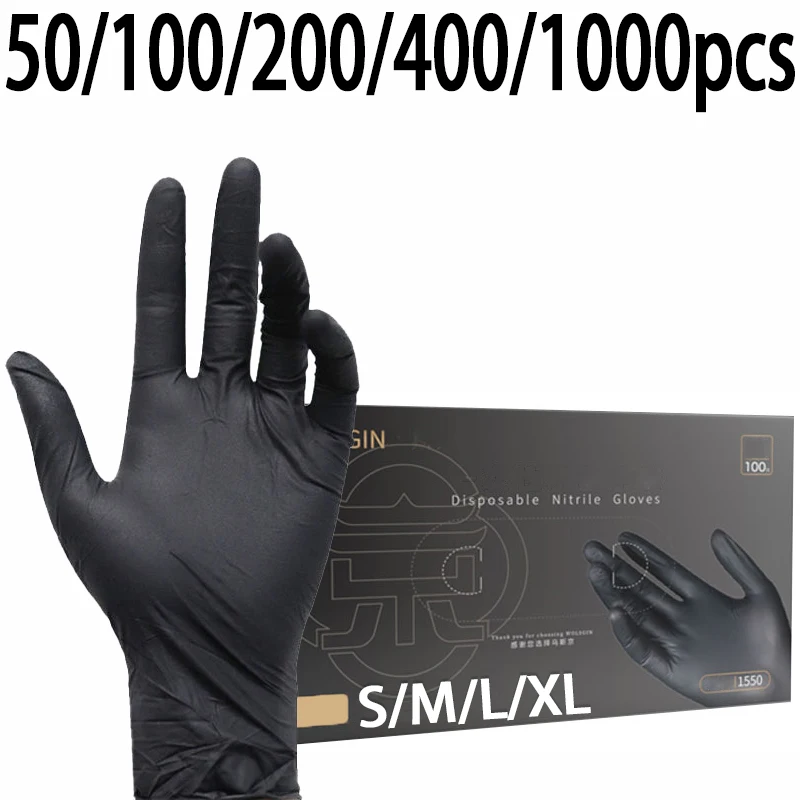 Disposable Nitrile Gloves 50/100/200/400/1000pcs disposable nitrile gloves suitable for kitchen tattoo beauty pet care and food cleaning tools