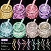 MEET ACROSS 6Pcs/Set Sparkly Reflective Line Gel Nail Polish Glitter Superflash Nail Art Liner Gel DIY Painting Drawing Gel Kit 5