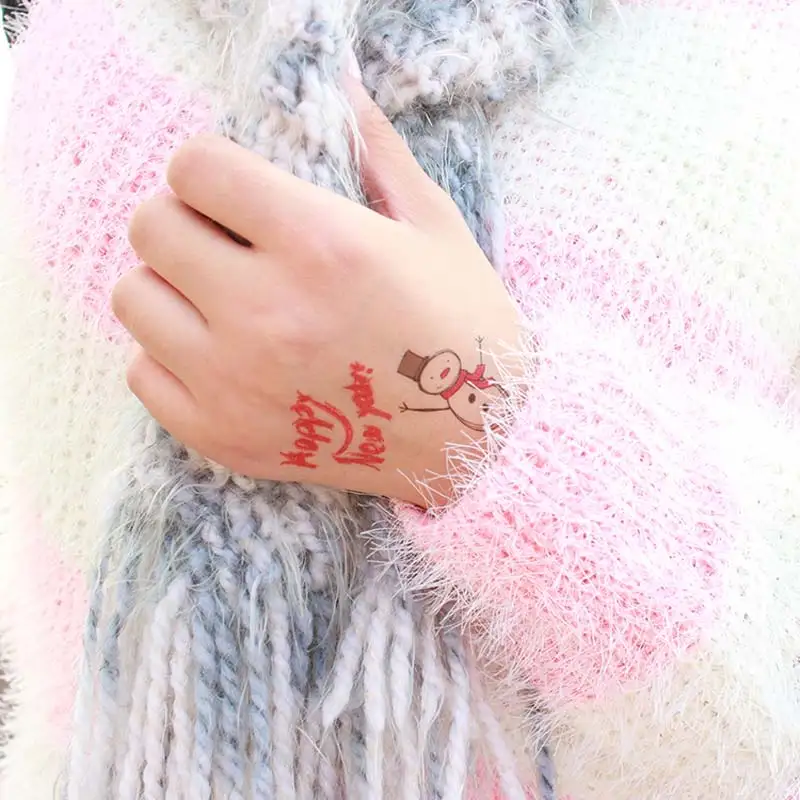 Christmas Tattoo Stickers for Kids Festival Tattoo Temporary Waterproof Body Art Face Hand Cartoon Stickers Fake Child Tattoo