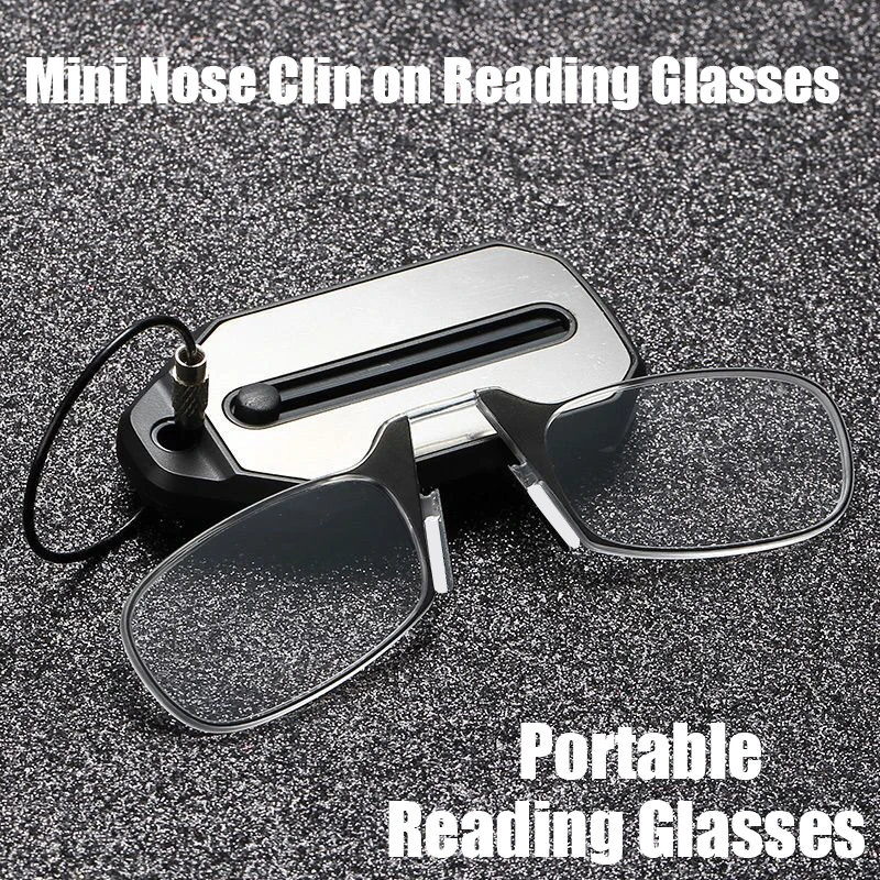 Portable Mini Nose Clip Reading Glasses Glass Magnifying Glasses