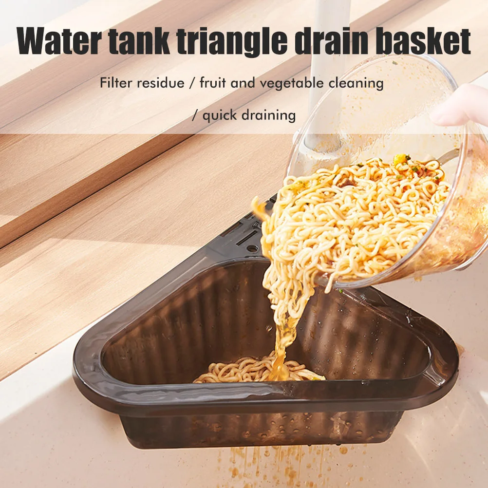 

Sink Strainer Basket Triangular Corner Kitchen Sink Strainer Punch-Free Sink Basket with Retractable Handle for Kitchen Bathroom