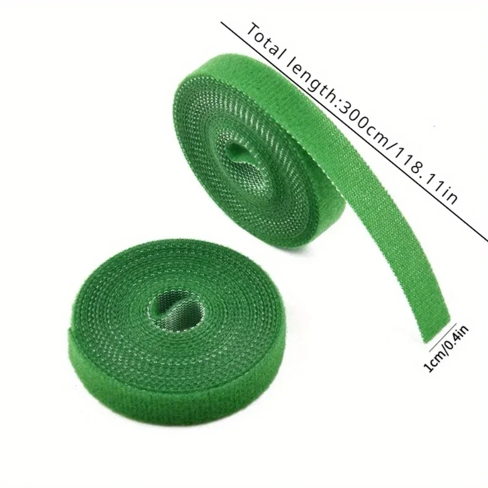 300cm/118.11in Plant Ties Nylon Plant Bandage Tie Home Garden Shape Tape Hook Loop Bamboo Cane Wrap Support Accessories plant ties