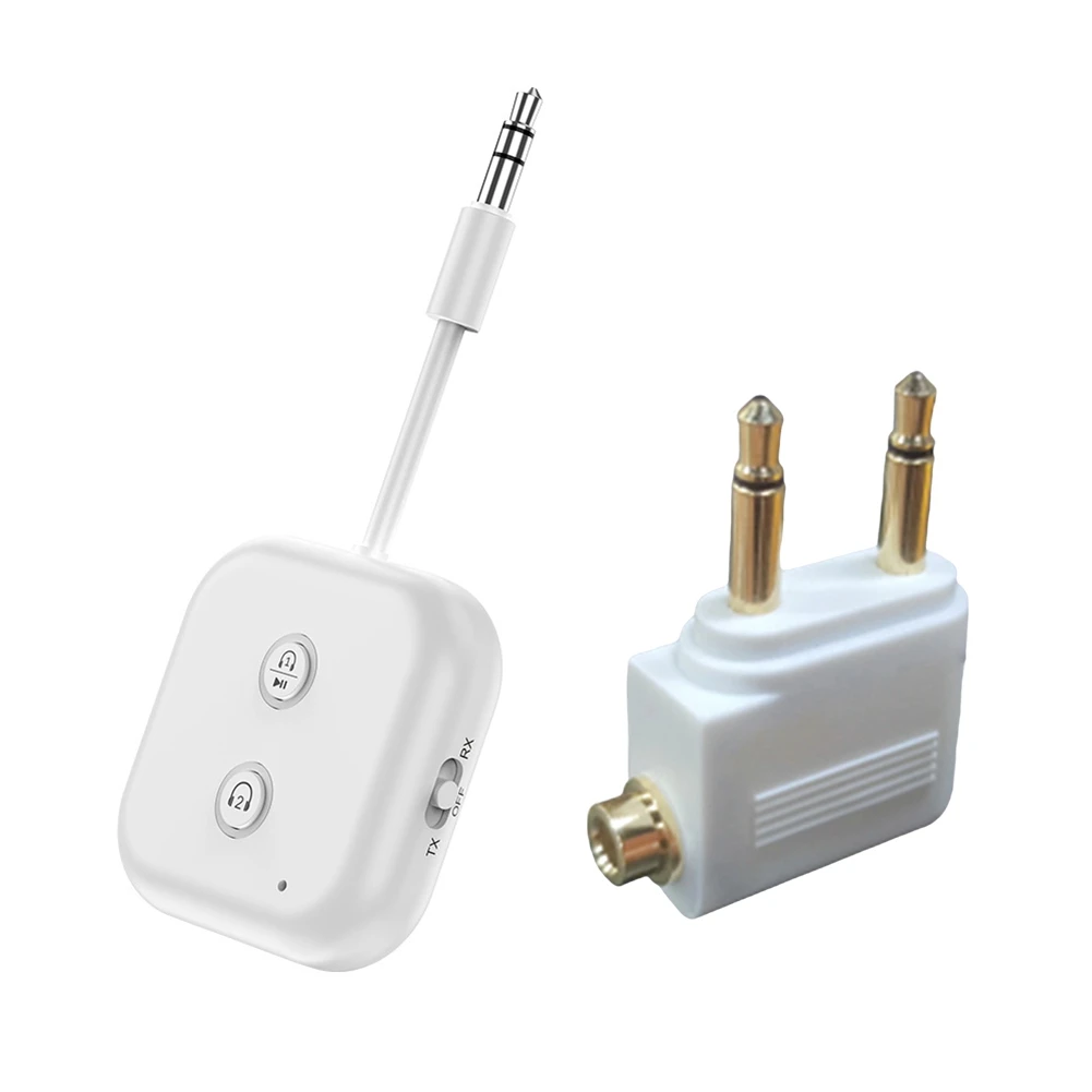 (A75T) 2 in 1 블루투스 5.3 오디오 송수신기 3.5MM AUX 스테레오 무선 어댑터 (차량, 비행기, TV, PC용 마이크 포함)
