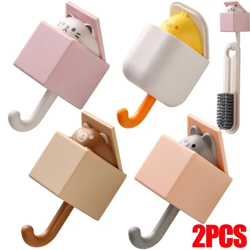 

Cartoon Cat Hooks Self Adhesive Wall Door Storage Hanger Hooks Keys Towel Coat Rack Wall Hooks Decor for Bathroom Accessories