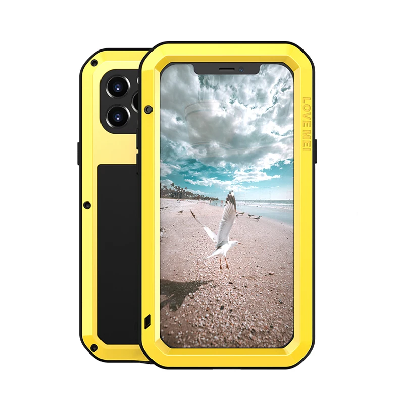 

Мощный защитный чехол Love Mei для iphone 12 Pro Max, металлический сверхпрочный ударопрочный чехол для телефона iphone 12 mini Funda