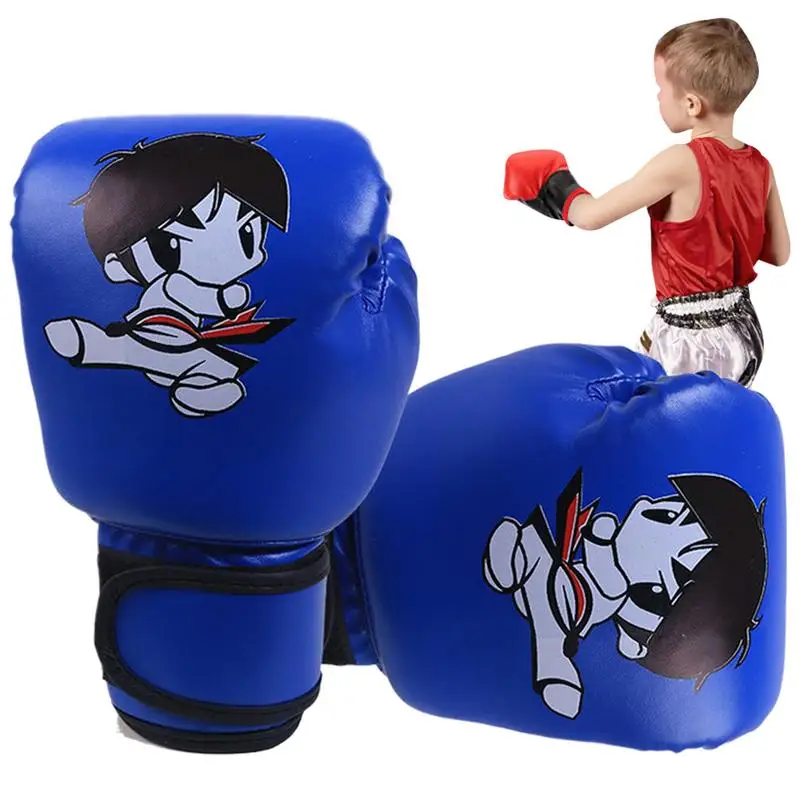 Kids Punching Gloves Cartoon PU Leather Heavy Bag Gloves Home Gym Training Device Sparring Gear For Kids Kickboxing Muay Thai