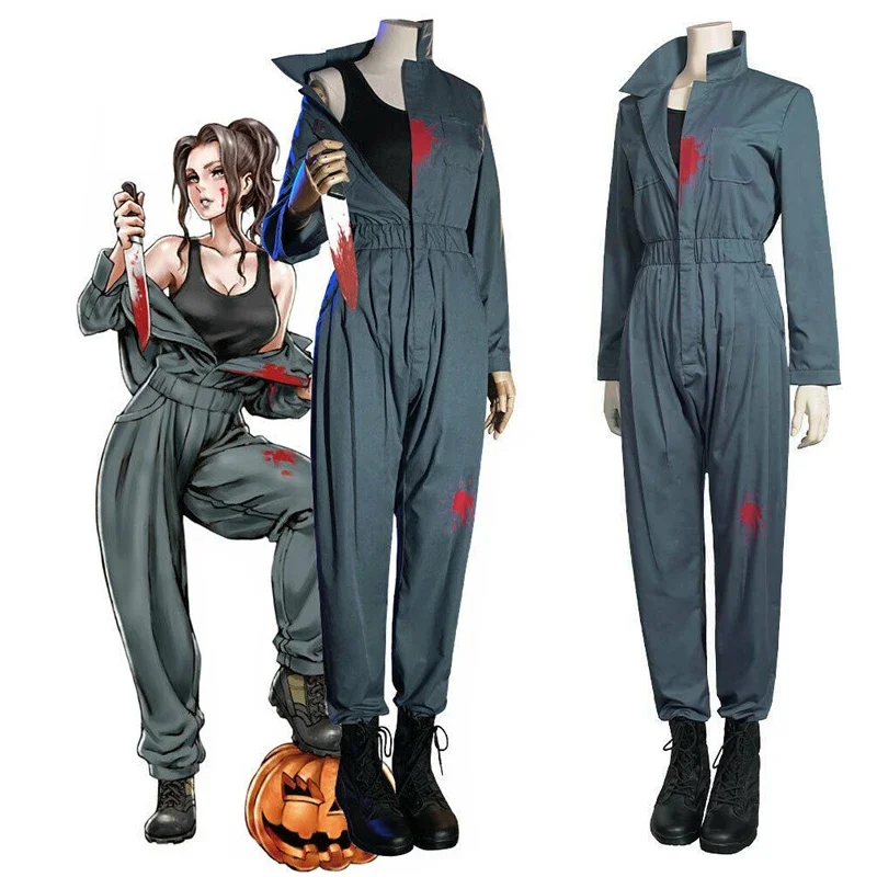 

Movie Halloween Cosplay Costumes Michael Myers Murderer Uniform Jumpsuits Women's Overalls for Female Clothes for Halloween