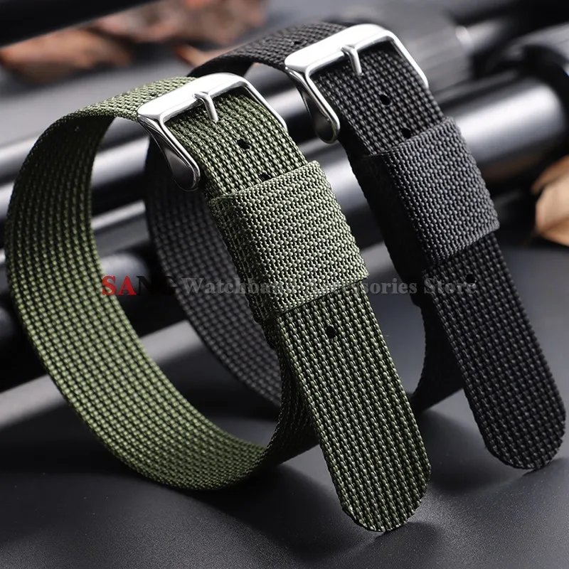 Braided Nylon Strap - Men's Army Sports Breathable Watch Band Wristbelt