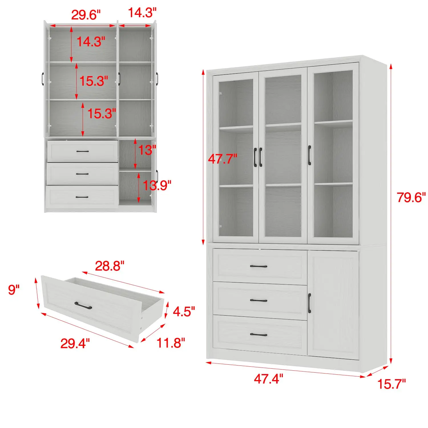Bookshelf with Glass Doors 2