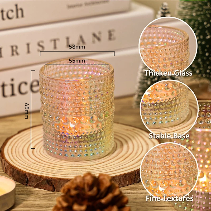 Wedding Glass Candle Holder For Table Centerpiece Decoration Mini Round Tealight Holder For Party Dinner And Festival Decoration