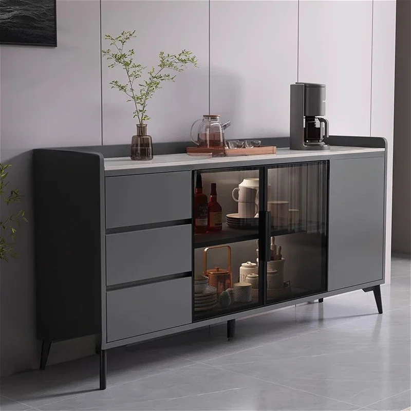 Rock Plate Solid Wood Sideboard Cabinet Nordic Multifunction Living Room Display Cabinet Kitchen Furniture Muebles Cocina FYSC