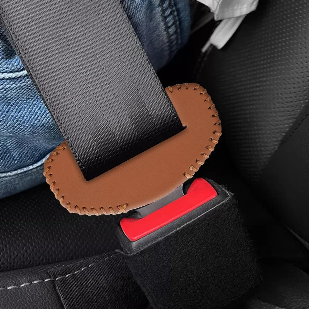 Car Seat Belt Buckle Cover Protector Anti-collision Case PU Leather Protection Wear Resistance Car Interior Accessories