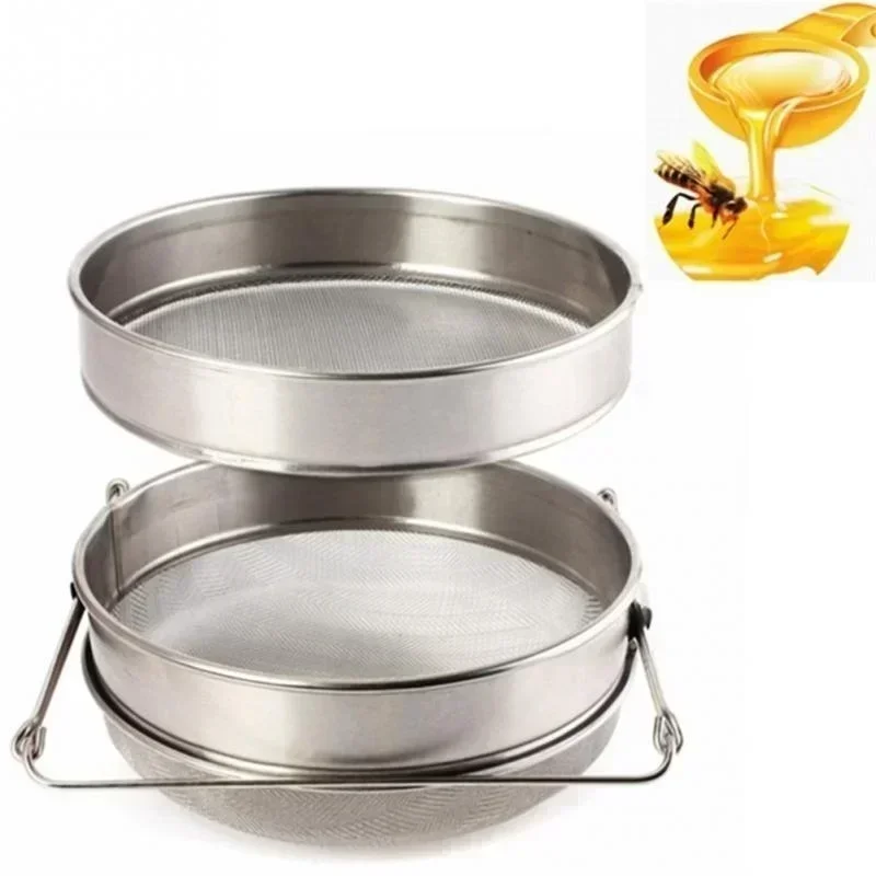 Honey Container Apiary Equipment Beekeeping Honey Strainer Stainless Steel Double Sieve Beekeeping Equipment Filter Kit