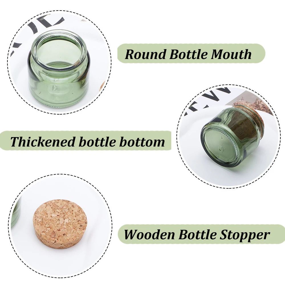 8PCS Mini Glass Bottles With Cork Stoppers 100/200ml Transparent Jars for Wedding Favors Crafts Home Decorations Party Favor 3