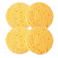 5PCs Yellow Round Beauty Tools Makeup Pads Cosmetic Puff Face Wash Cleansing Sponge 1