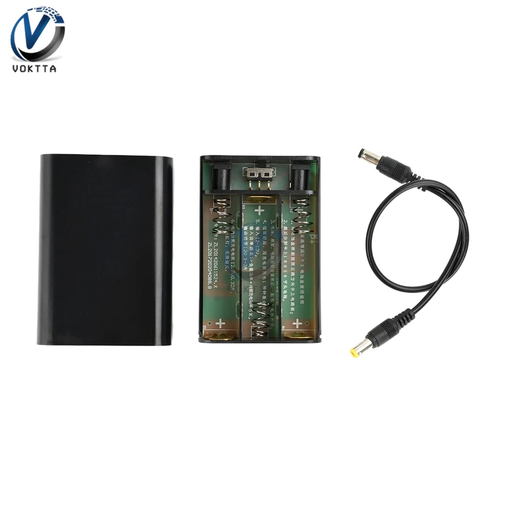 DC 12V Rechargeable Equal Voltage UPS Battery Pack 3pcs 18650 Battery No Soldering DIY UPS Shell Kit with Protector DC Holder