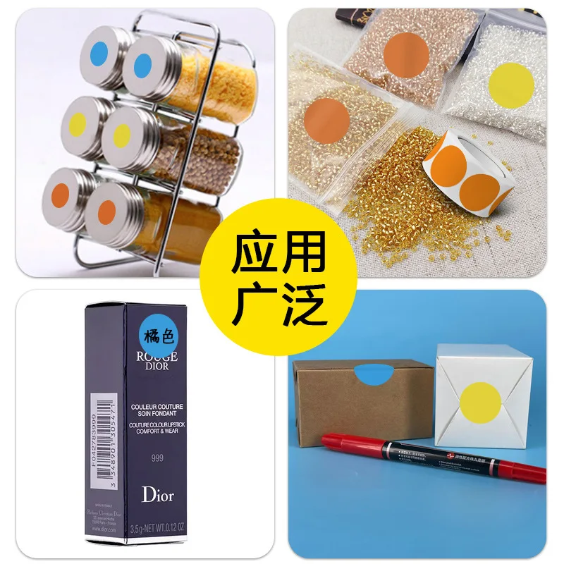 Round Blank Handmade Sticker Roll Dot Stickers Scrapbooking Self-adhesive Color Labels for Marking Classification self adhesive stickers,roll packaging stickers
