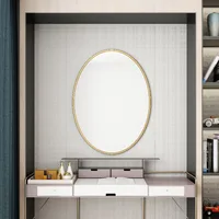 แปรงแต่งหน้าตกแต่งบ้าน กระจกเต็มตัว ของตกแต่งห้องน้ำ กระจกติดผนังสไตล์สวยงาม กระจกขนาดเล็ก ของตกแต่งบ้าน ชั้นวางของ ไฟ 4