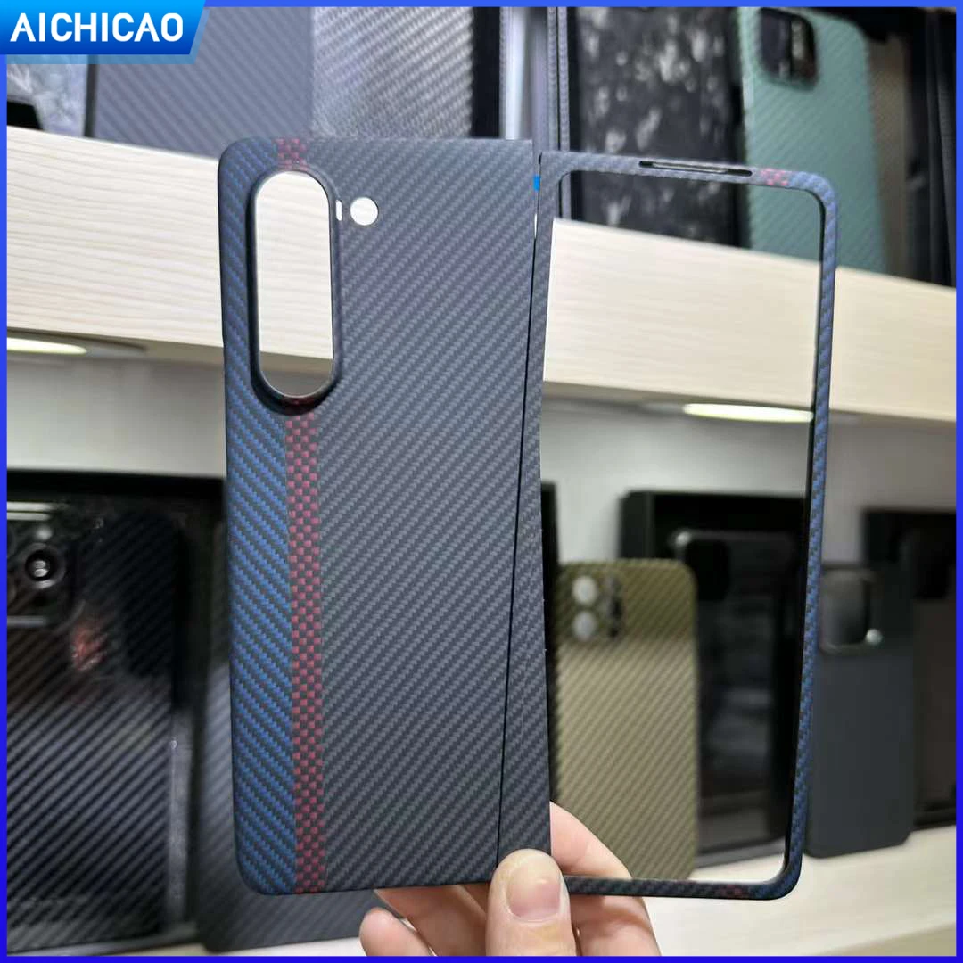 

ACC-Carbon Real Carbon Fiber Phone Case for Samsung Galaxy Z Fold 5, Aramid Fiber, Anti-fall busines Cover,