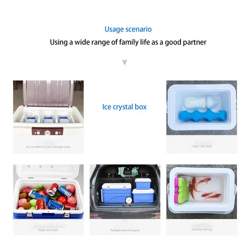 Ice Pack For Cooler Reusable Cooling Packs Long-lasting Ice Crystal Box Outdoor Fresh-keeping Packs For Beach Fishing