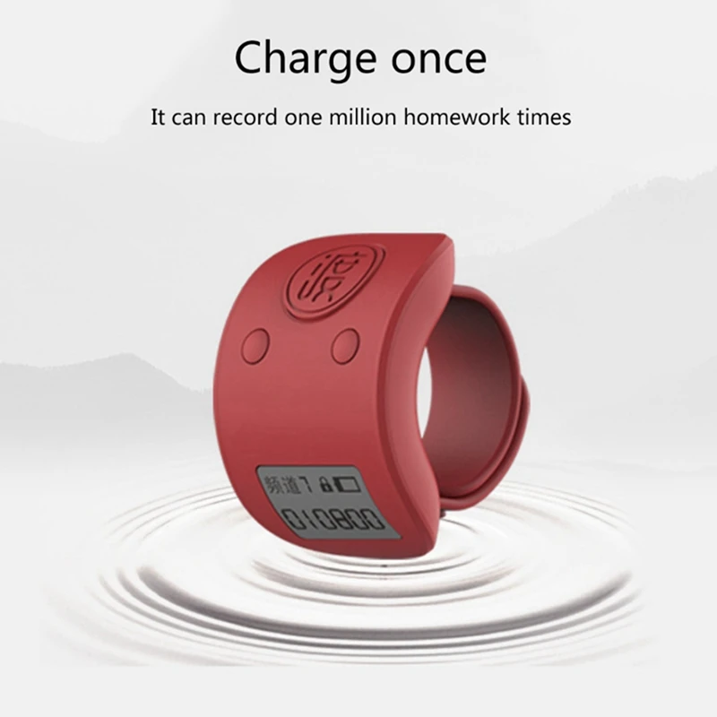 2X Mini Digital LCD Electronic Finger Ring Hand Tally Counter 6 Digit Rechargeable Counters Clicker-Red & Yellow
