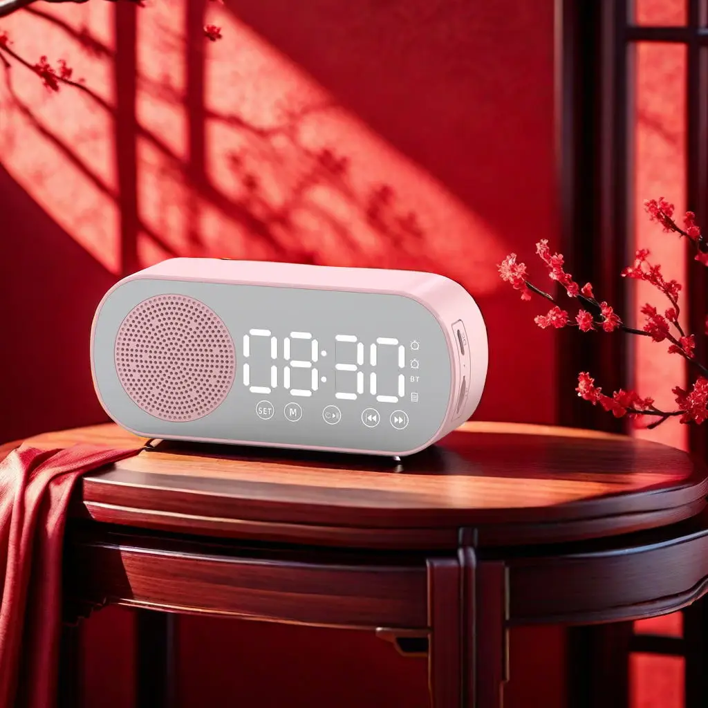 Clock-Double-Alarm-Clock-Bluetooth-Connection-Tf-Card-Playback-Touch ...