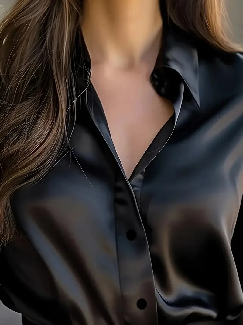 Women’s Spring-Autumn Lapel Button Shirt