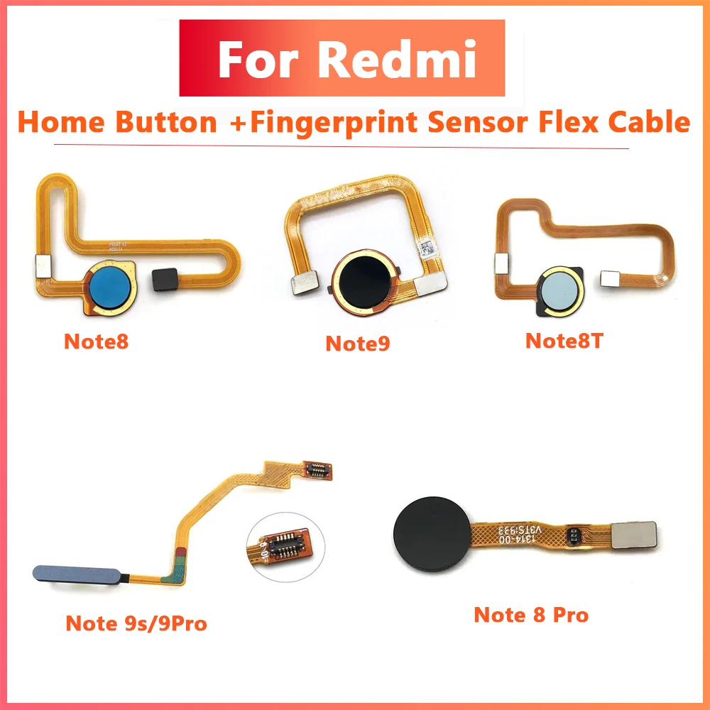 

For Xiaomi Redmi Note 8 8T Pro 9s 9Pro Home Button Back Touch ID Finger Scanner Fingerprint Sensor Flex Cable