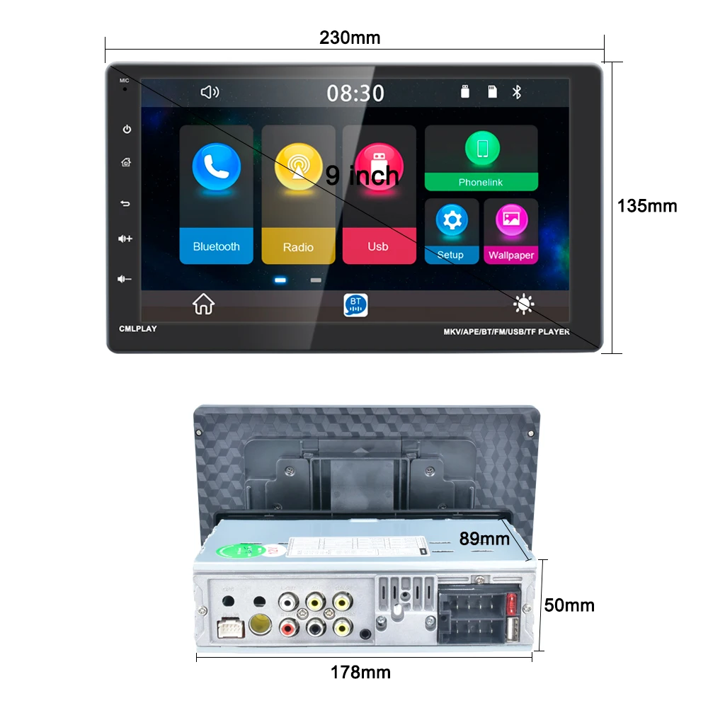 X-REAKO  MP5 ũ  Ƽ̵ ÷̾,  , FM  USB, 9 ġ ġ ũ, 1  ī÷