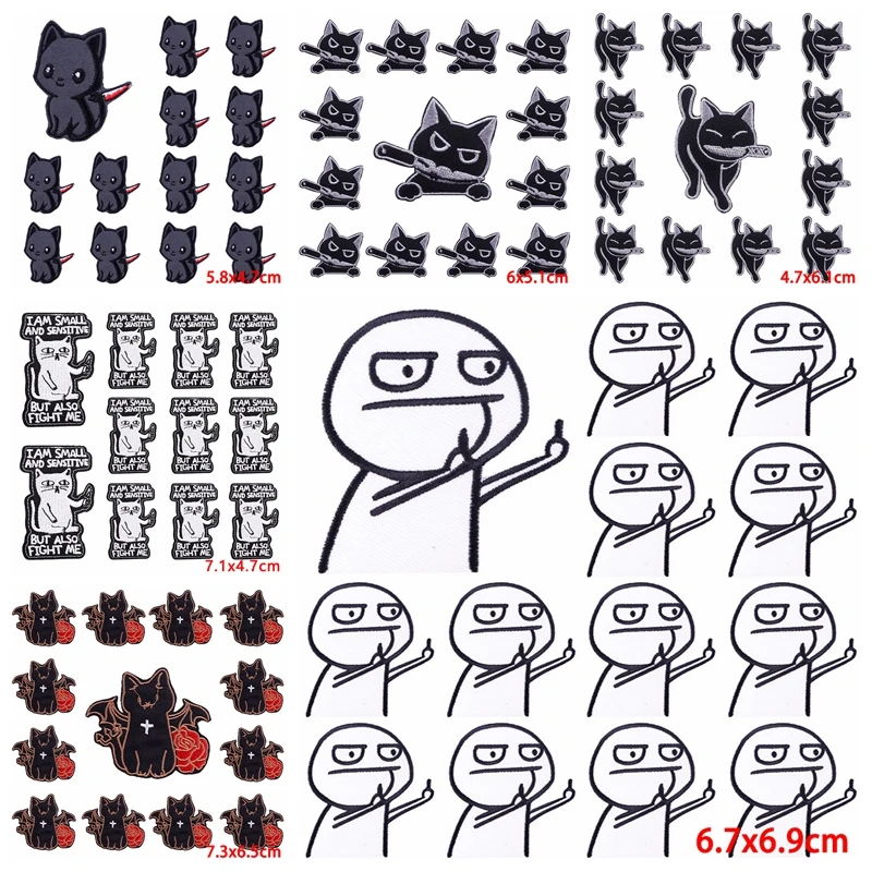 

10 pcs/lot Wholesale Funny/Hippie Patch Iron On Patches For Clothing Thermoadhesive Patches On Clothes Sewing Embroidery Patch