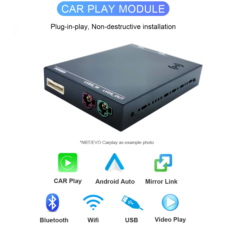 Road Top Wireless Carplay Retrofit Kit Decoder for BMW 1 2 3 4 Series with  NBT System F20 F21 F22 F23 F30 F31 F32 F33 2011-2015 Year, Support Wireless