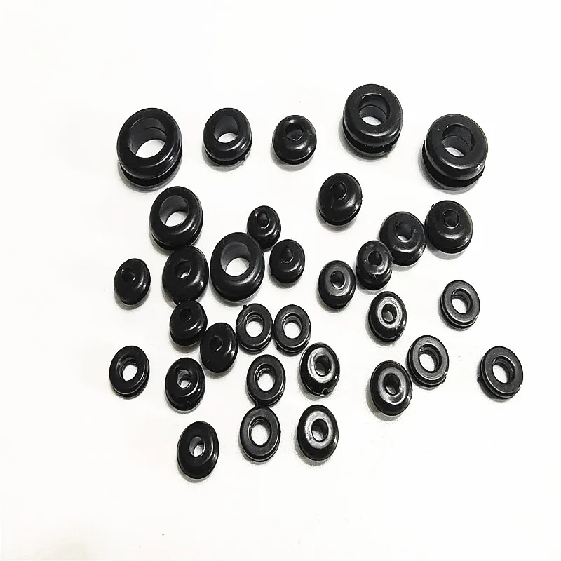 ROHS certificated from 100PCS to 2000PCS Asian type black rubber grommets wire protective grommets rubber bushing rings