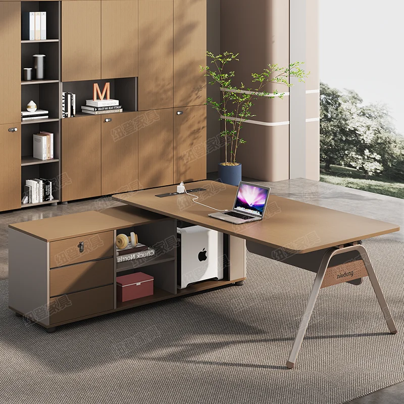 Organizer per scrivania da ufficio di grandi dimensioni, professionale, semplice, alla moda, universale, in legno, per ufficio e casa - immagine 4
