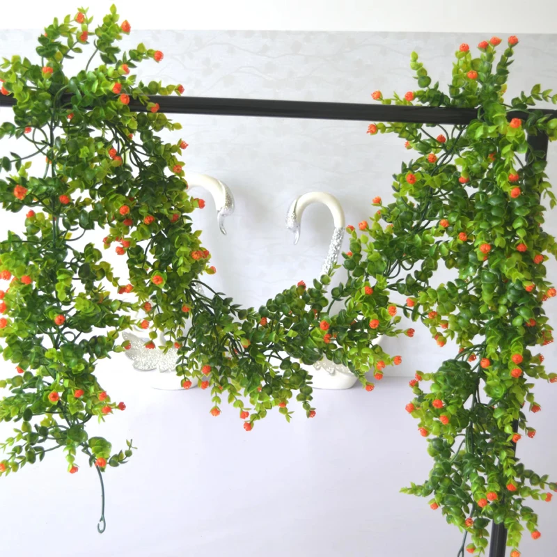 Artificial Rose Vine Bouquet - 80cm Decorative Hanging Rattan Accent for Home and Wedding Decor